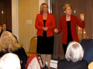 Emily's List president Stephanie Schriock introduced senate canddiate Elizabeth Warren.
